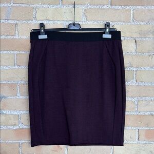 Ecru Burgundy and Black Skirt